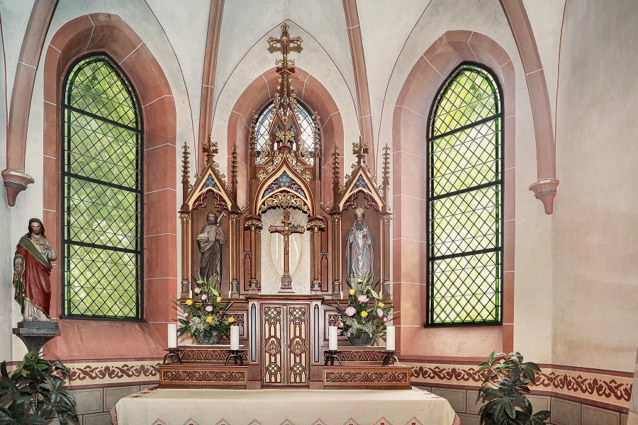 Der Altar (Kopfbild oben), St. Johannes Baptista Kapelle Goldhausen in Ruppach-Goldhausen