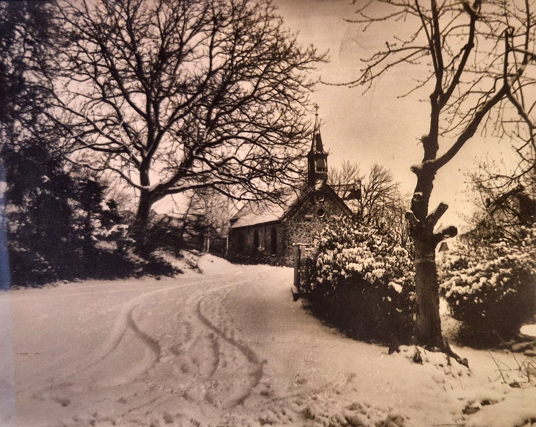 Historische Winteransicht der Kapelle Goldhausen